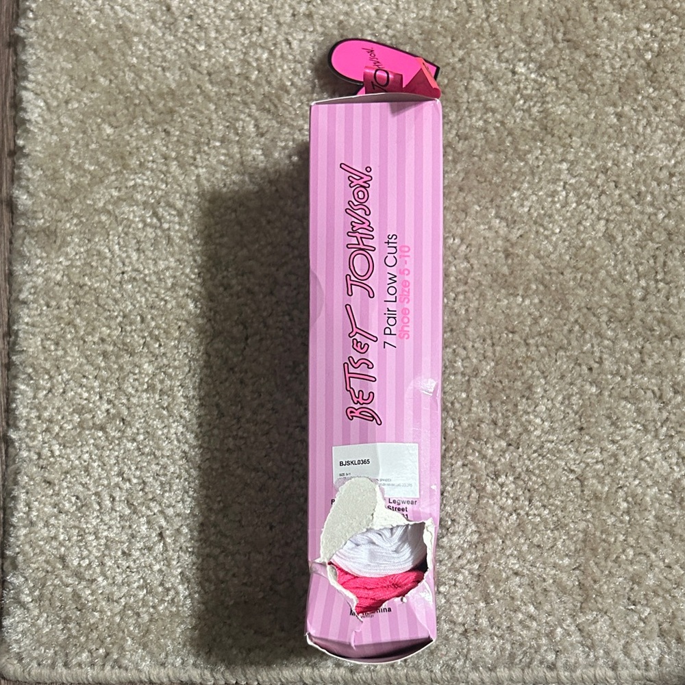Betsey Johnson Pink White Bubbly 7 Socks Collection NIB - Picture 4 of 4